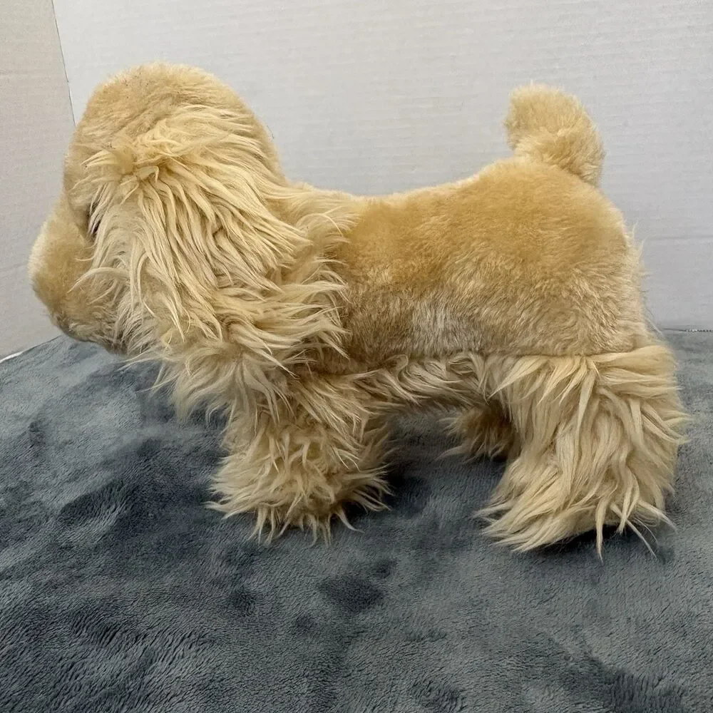 Battat Pucci Pup Cocker Spaniel Puppy Dog Plush Stuffed Animal Tan 10” Pink Bow